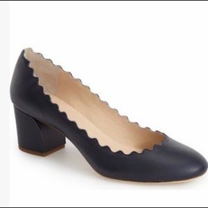 Chloe black scalloped heels size 37